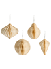 Beliani 20er-Set Weihnachtsbaumkugeln JOLSTRA in Beige