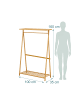 relaxdays Kleiderständer in Natur - (B)100 x (H)160 x (T)35 cm