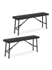 relaxdays 2 x Bierbank in Schwarz - (B)100 x (H)42 x (T)25 cm