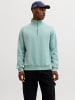 Jack & Jones Sweatshirt mit halbem Reißverschluss in Mineral Blue