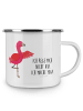 Mr. & Mrs. Panda Kaffeebecher Flamingo Yoga mit Spruch in Weiß