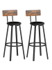 HOMCOM Barhocker in Rustikal-Braun 41,6L x 36,5B x 99,5H cm