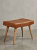 KADIMA DESIGN Sitzhocker 67x47x39 cm Mango Massivholz / Echtleder