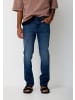Paddock's 5-Pocket Jeans PIPE Saddle Stitch in mid blue overdyed black used