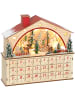 HOMCOM Weihnachtskalender in Naturholz 36L x 10B x 34H cm