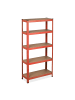 relaxdays Schwerlastregal in Rot - (B)75 x (H)151 x (T)30 cm