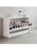 KADIMA DESIGN Schuhkipper aus Holz mit Ablage und 1 Fach, 80x47x24 cm in Weiß