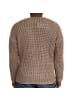 COFI 1453 Casual Herren Strickpullover Rundhals-Ausschnitt in Braun