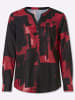 Sieh an! Schlupfbluse in schwarz-rot-bedruckt