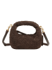 Les Visionnaires Greta Micro weave Handtasche Leder 20 cm dark brown