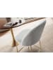 KADIMA DESIGN 2er Set Barhocker Samt Hocker mit Lehne & goldenen Beinen, in Grau
