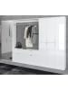 Inn.Furn Garderoben-Set weiß Hochglanz 273 cm viel Stauraum, Flurgarderobe mit Spiegeltür