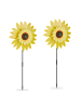 relaxdays 2 x Windrad "Sonnenblume" in Gelb - (B)29 x (H)76 x (T)8 cm