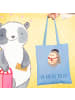 Mr. & Mrs. Panda Tasche Eule Frankreich mit Spruch in Sky Blue