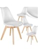 tectake Küchenstuhl Scandi-Design, gepolsterte Sitzfläche, 49 x 53 x 82 cm