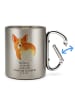 Mr. & Mrs. Panda Edelstahl-Thermobecher Corgi Po mit Spruch in Silber