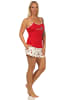 NORMANN ärmellose Schlafanzug Shorty Pyjama Kirschen - 62271 in rot
