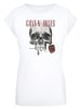 F4NT4STIC Short Sleeve T-Shirt Guns 'n' Roses Flower Skull Rock Musik Band in weiß