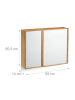 relaxdays Spiegelschrank in Natur - (B)65 x (H)50 x (T)14 cm