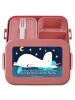 Mr. & Mrs. Panda Brotdose Einhorn Sternenhimmel Design mit Spruch in Rot Pastell