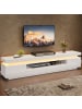 ABRIHOME TV Schränken mit LED und halboffenem Stauraum in Weiß - 175*38*45cm