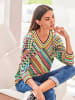 Heine 3/4-Arm-Shirt in smaragd-pink-gemustert