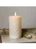 STAR Trading LED Kerze Swirl Echtwachs gedreht 3D Flamme in creme - H: 15cm