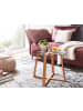 KADIMA DESIGN Massiver Eiche-Glas Couchtisch, Modernes Design, Überkreuztes Gestell