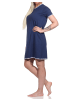 NORMANN Floral Nachthemd Vschnitt kurzes Bigshirt - 74548 in marine