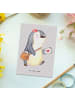 Mr. & Mrs. Panda Postkarte Postbotin Herz ohne Spruch in Grau Pastell