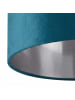 Licht-Erlebnisse Lampenschirm Ø 38 x (H)22 cm in Petrol Silber gebürstet