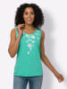 Sieh an! Shirttop in blaugrün-weiß