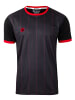 Stark Soul® Kurzarm Sportshirt Pinstripes in schwarz-rot