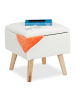 relaxdays Sitzhocker in Weiß - (B)40x (H)40 x (T)40 cm