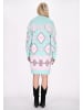 IZIA Damen Cardigan in Türkis Mehrfarbig