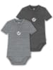 Normani Outdoor Sports 2x Baby Merino Kurzarmbody in Grau/Anthrazit