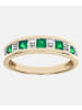 Diamant L'éternel Eternity-Ring aus 375 Gelbgold mit 9 Karat Diamant mit Smaragd