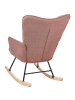Beliani Schaukelsessel OULU in Rosa/Schwarz/Braun - (W) 71 x (H) 104 x (L) 83 cm
