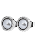 Adeliás Damen Ohrringe – Ohrstecker aus Edelstahl mit Perle in silber