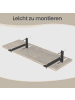 SONGMICS Wandregal Barnet-old in Braun-Schwarz - (B)60 x (H)7 x (T)20 cm