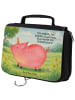 Mr. & Mrs. Panda Beautycase Einhorn Schwein Design mit Spruch in Weiß