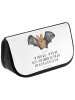 Mr. & Mrs. Panda Schminktasche Fledermaus Flügel mit Spruch in Weiß