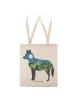 Mr. & Mrs. Panda Shopper-Tasche Fuchs Landschaft mit Spruch in Bunt