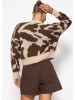 SASSYCLASSY Cardigan mit Animal-Print in Braun