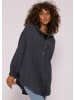 SASSYCLASSY Ultra Oversize Musselin-Blusenhemd lange Variante in Dunkelgrau