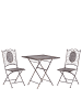 Beliani 3-tlg Bistro Set BORMIO in Schwarz/Gold