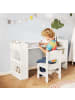COSTWAY Kinder Maltisch Stuhl Set in Weiß