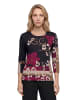 Betty Barclay Basic Shirt mit Rundhalsausschnitt in Black/Dark Red