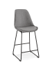 KADIMA DESIGN Küchenhocker Velours & Metall, ergonomisch & belastbar, 67 cm hoch in Grau