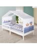 roba Kinder Hausbett, Holz lackiert, mit Lattenrost & Schutz 90 x 200 cm - Weiß